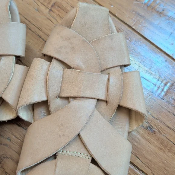 Jeffrey Campbell Reverie Fisherman Beige Woven Leather Slingback Sandals - Picture 5 of 9